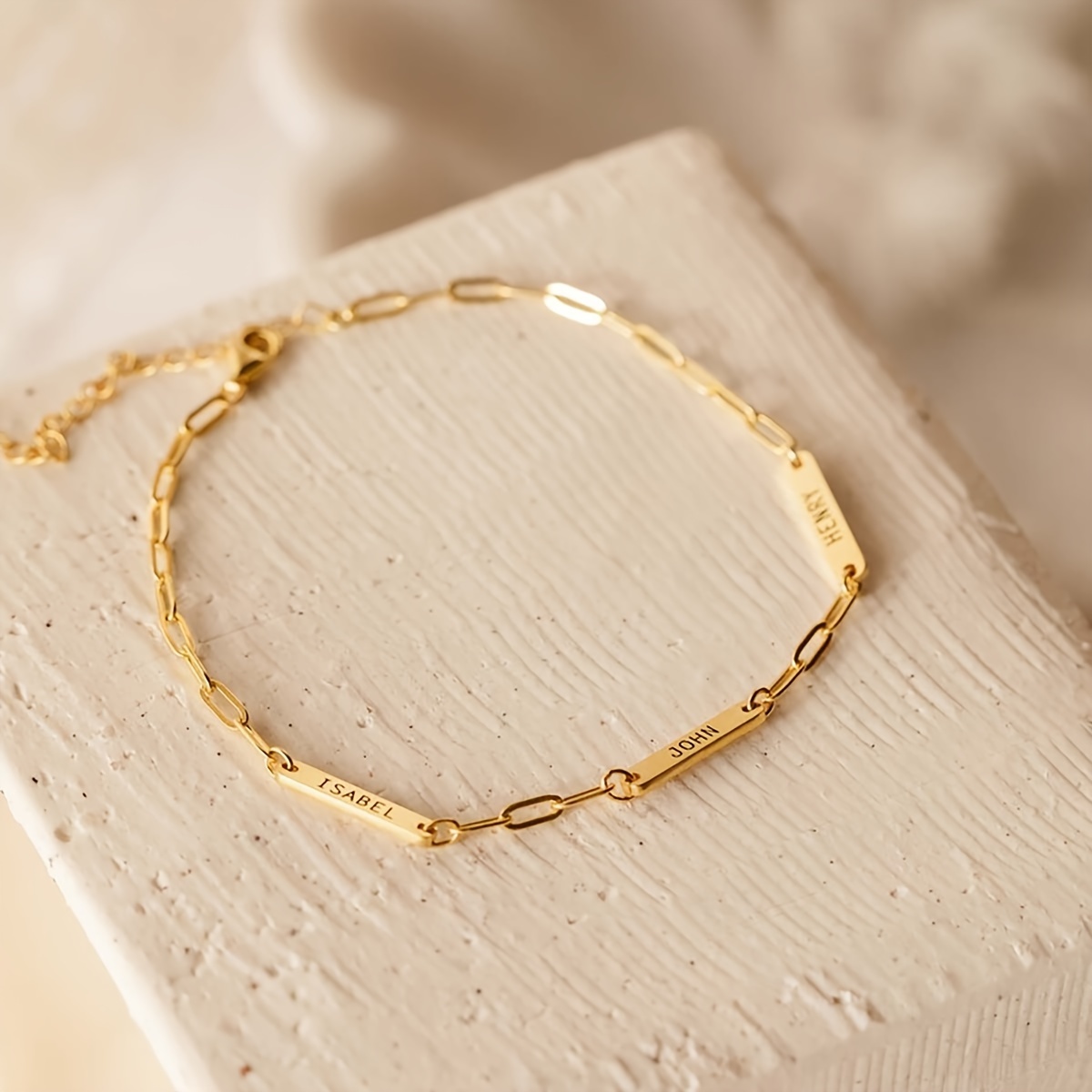 Personalized 18K Plated Stainless Steel Name Bracelet — Custom Gift